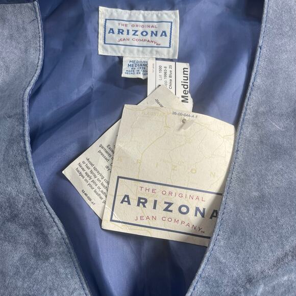 VTG Arizona China Blue genuine leather w/decorative polyester backing NWT-Med - Picture 7 of 7
